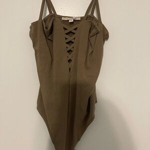 Green Bodysuit Top with Stylish Design